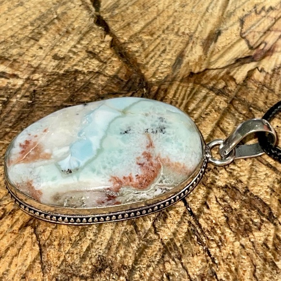 Dominican Republic Caribbean Larimar Pendant 2” - Picture 14 of 16